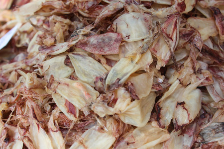 Close up dried squid for background