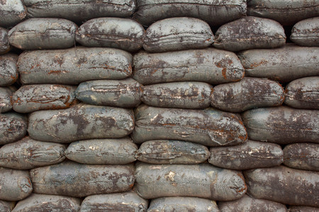 The wall of sandbag for backgroundの写真素材