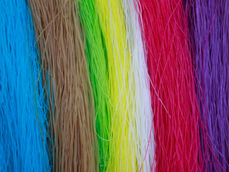 7 color dried Thai Noodle on Bamboo panniers