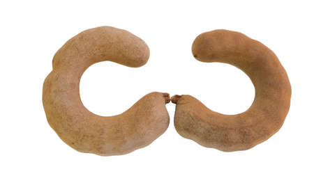 Sweet tamarind isolated on white background.の写真素材