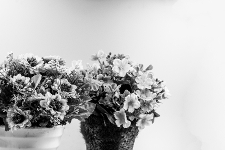 Artificial flower bouquet decoration, copy space backgroundの写真素材