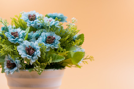Artificial flower bouquet decoration, copy space backgroundの写真素材