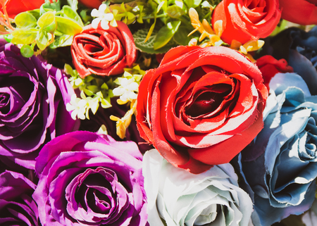 Beautiful rose of artificial flowers, Artificial Pastel rose flowersの写真素材