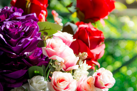 Beautiful rose of artificial flowers, Artificial Pastel rose flowersの写真素材