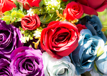 Beautiful rose of artificial flowers, Artificial Pastel rose flowersの写真素材