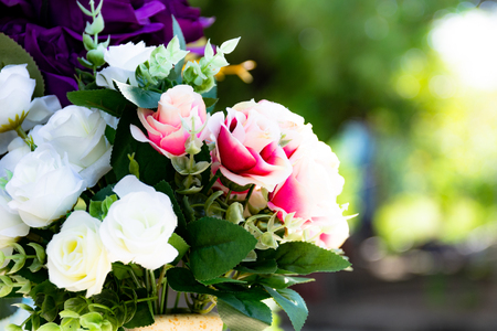 Beautiful rose of artificial flowers, Artificial Pastel rose flowersの写真素材