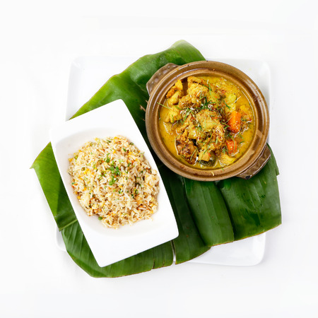 Thai Curry with Fried Rice, Authentic Thai Fried Rice, Thai cuisineの写真素材