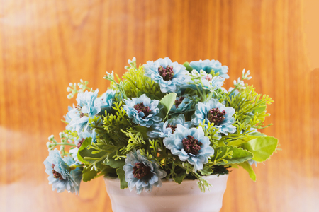 Artificial flower bouquet decoration, copy space backgroundの写真素材