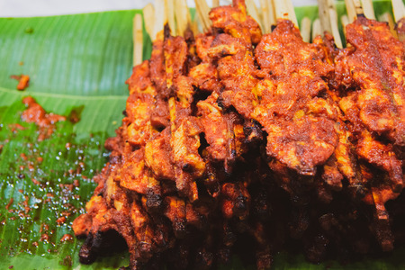 Chicken Satay Delicious Asian Cuisine,  skewer food, Street Foodの写真素材