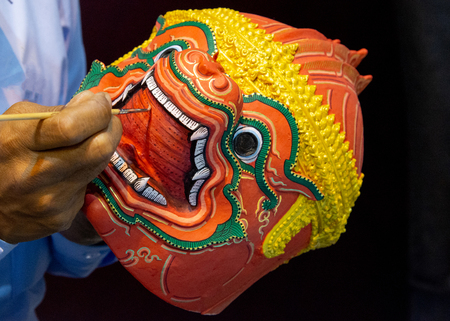 Hanuman Khon Mask, Hand Crafted Masks, Thai Khon Maskの写真素材