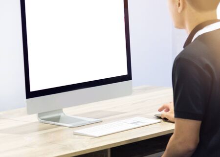 Working desktop computer of the blank screen, Workspace background 