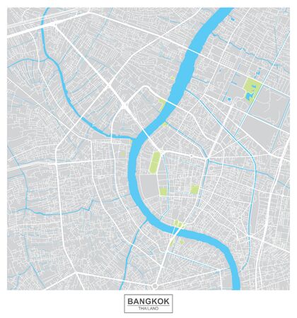 Bangkok city vector map, Thailandのイラスト素材