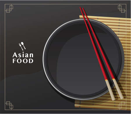 Design banner for social networks, Asian food Template Design for advertising, vector illustrationのイラスト素材