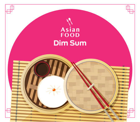 Design banner for social networks, Asian food Template Design for advertising, vector illustrationのイラスト素材