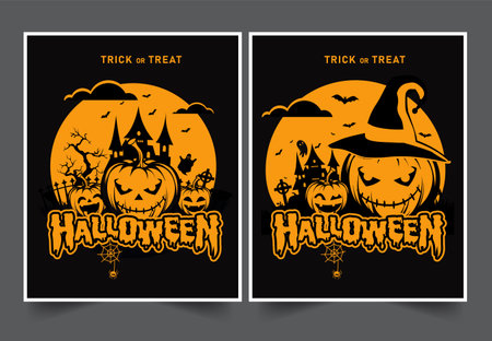 Halloween card design, vector illustration eps10 graphic design elementのイラスト素材