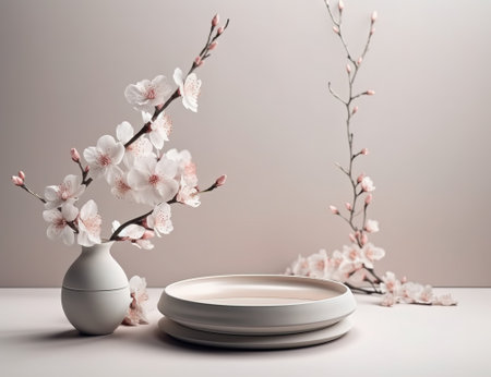 Background product display elegant podium background 3d render. Generative AIの素材