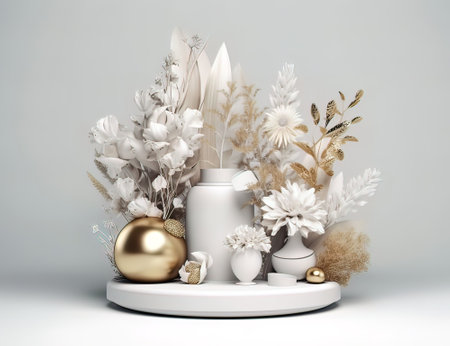 Background product display elegant podium background 3d render. Generative AIの素材