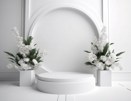 Background product display elegant podium background 3d render. Generative AIの素材