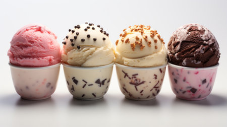 Ice cream photo shoot. Ice cream in a waffle cone. Generative AIの素材