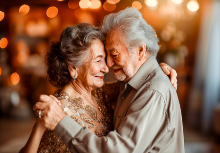 Romantic senior couple,  smile and happyの素材