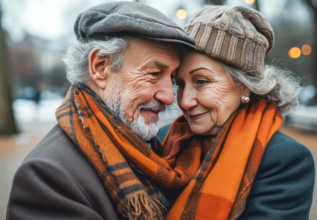 Romantic senior couple,  smile and happyの素材