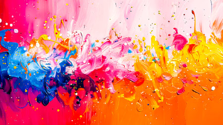 This abstract fluid art piece captivates with its vibrant, swirling colors and dynamic mixture of patterns that evoke a sense of movement.の素材