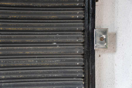 Closed steel shutter in the lock down periodの写真素材