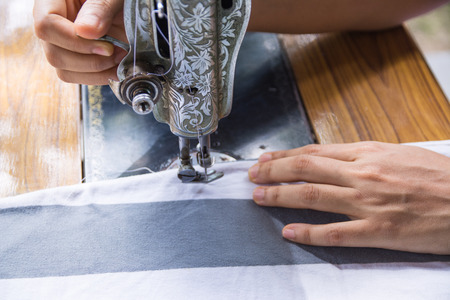 Closeup old sewing machine vintage style