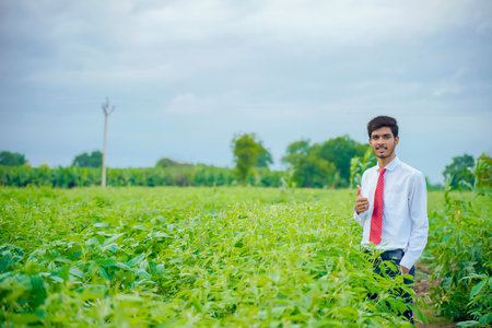 Indian man enjoys in natureの写真素材