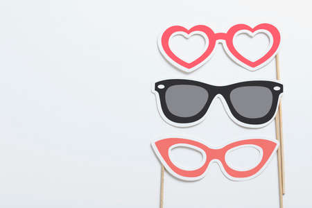 Concept of carnival festival : Multi color carnival mask and black mustache
