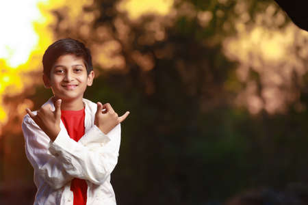 Portrait of a Smiling, Handsome Little Boyの写真素材