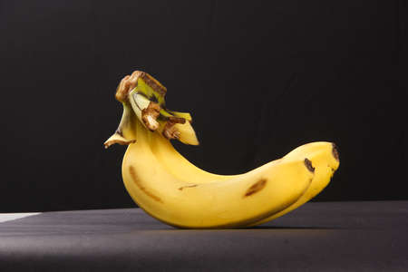 Banana fruit on dark backgroundの写真素材