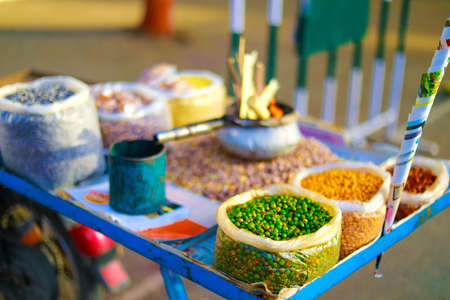 indian street market , rural indiaの写真素材