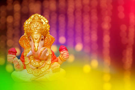 Celebrate lord ganesha festival. Lord ganesha colorful scluptureの写真素材