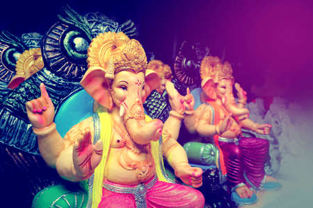 Celebrate lord ganesha festival. Lord ganesha colorful sclupture