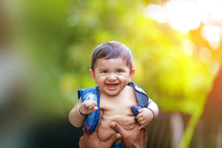 Cute indian baby child smilingの写真素材