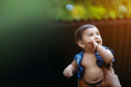 Cute indian baby child smilingの写真素材