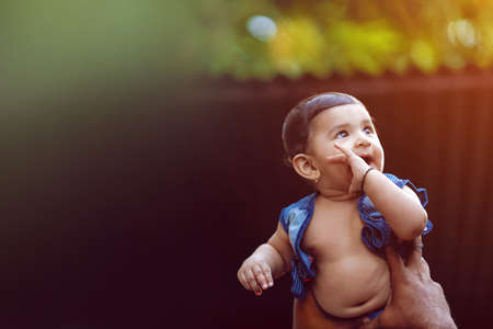 Cute indian baby child smilingの写真素材