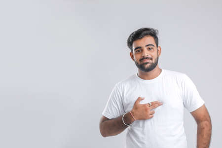 young indian man multi expressionの写真素材