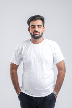 young indian man multi expressionの写真素材