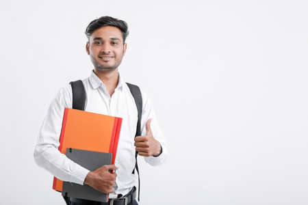 Young indian college student with Holding file in Hand, Indiaの写真素材