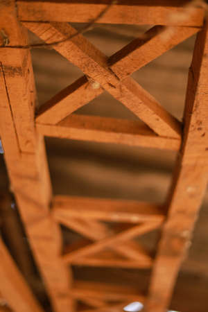 wooden material stair or pillarの写真素材