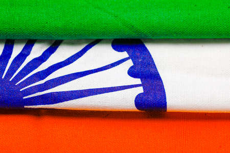 Republic day of India , Independence day India , tricolor flag  in handの写真素材