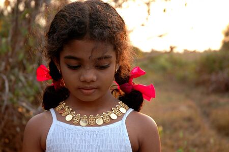 Kid wearing with jewelleryの写真素材