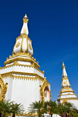 Thai style pagoda in Wat Maha Jadee Chaimongkolの写真素材