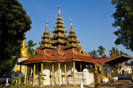 Old Burmist church in Wat Sri Chumの写真素材
