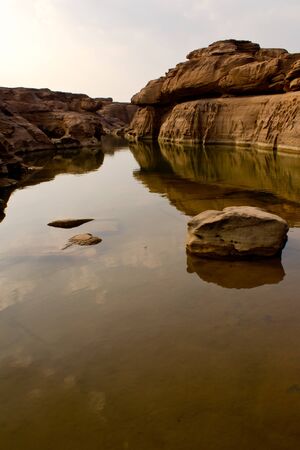 small canyon in Maekong river Thailandの写真素材
