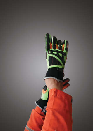 Wearing safety gloves to protect hand and finger in concept hand and finger injury