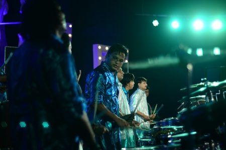 Drummers on stage, Navratri Celebrations, Mumbai