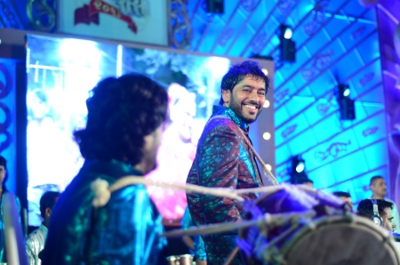 Head Drummer, Navratri Celebrations, Mumbaiのeditorial素材